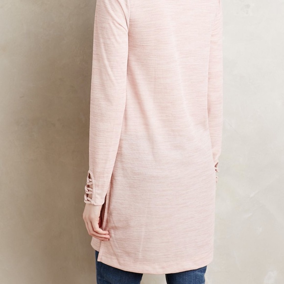 Anthropologie Pure+Good Pink Cowled Jersey Tunic Top - Picture 2 of 9